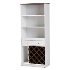 Serafino And Oak Finished Wood Wine Cabinet - Baxton Studio -Baxton Studio GUEST d463972d fa63 4838 ab0e 3881e7c08acb