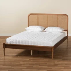 King Elston Wood And Synthetic Rattan Platform Bed Brown/Ash Walnut - Baxton Studio 13 King Elston Wood And Synthetic Rattan Platform Bed Brown/Ash Walnut - Baxton Studio -Baxton Studio GUEST d4909bb3 62a7 4e02 8b46 9ac7c1f96887