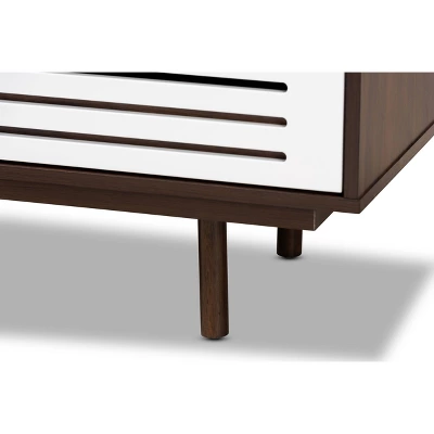 6 Drawer Wood Dresser And Meike Two-Tone Walnut/White - Baxton Studio 5 6 Drawer Wood Dresser And Meike Two-Tone Walnut/White - Baxton Studio - Image 5