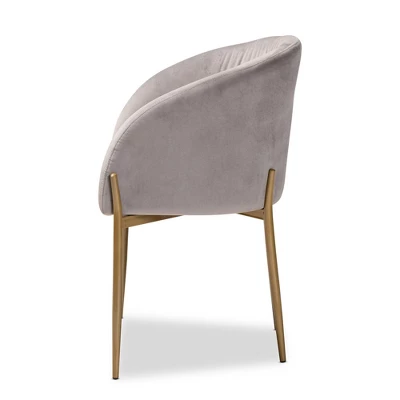 Ballard Velvet Fabric Upholstered Metal Dining Chair - Baxton Studio 2 Ballard Velvet Fabric Upholstered Metal Dining Chair - Baxton Studio - Image 2
