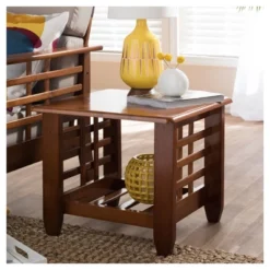 Larissa Modern Classic Mission Style Living Room Occasional End Table - Cherry Brown - Baxton Studio 5 Larissa Modern Classic Mission Style Living Room Occasional End Table - Cherry Brown - Baxton Studio -Baxton Studio GUEST d55d8179 4063 4d97 915f 7390ebb455e2