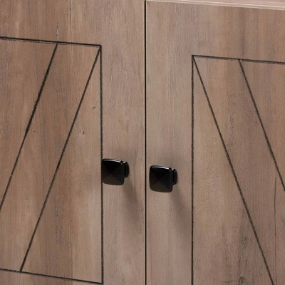 51.8" 3 Tier Derek Wood Bookcase Oak - Baxton Studio 4 51.8" 3 Tier Derek Wood Bookcase Oak - Baxton Studio - Image 4