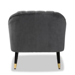 Ellard Velvet Fabric Upholstered Two-Tone Wood Accent Chair Gray/Dark Brown - Baxton Studio 15 Ellard Velvet Fabric Upholstered Two-Tone Wood Accent Chair Gray/Dark Brown - Baxton Studio -Baxton Studio GUEST d59a7a5d 69c4 4383 ba3c 48cd50f94492