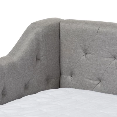 Twin Perry Modern And Contemporary Fabric Daybed With Trundle Light Gray - Baxton Studio 5 Twin Perry Modern And Contemporary Fabric Daybed With Trundle Light Gray - Baxton Studio - Image 5