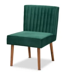 Alvis Velvet Upholstered And Wood Dining Chair - Baxton Studio -Baxton Studio GUEST d5b1fc91 eabb 49c4 a963 6e222d16cbc7