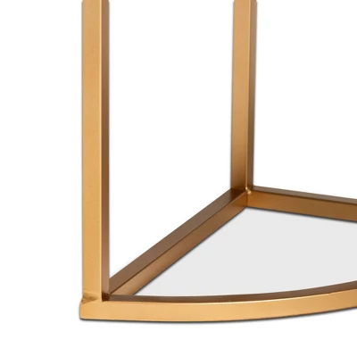 1 Drawer Beale Velvet Upholstered And Brushed Console Table Green/Gold - Baxton Studio 6 1 Drawer Beale Velvet Upholstered And Brushed Console Table Green/Gold - Baxton Studio - Image 6