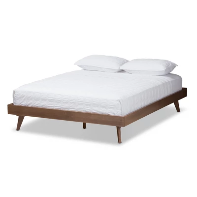 Jacob Mid - Century Modern Walnut Finished Solid Wood Bed Frame - Baxton Studio 7 Jacob Mid - Century Modern Walnut Finished Solid Wood Bed Frame - Baxton Studio - Image 7