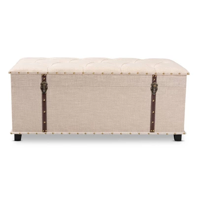 Kyra Fabric Upholstered Storage Trunk Ottoman - Baxton Studio 2 Kyra Fabric Upholstered Storage Trunk Ottoman - Baxton Studio - Image 2