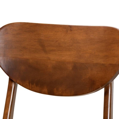 2pc Katya Fabric Upholstered And Wood Dining Chair Set - Baxton Studio 3 2pc Katya Fabric Upholstered And Wood Dining Chair Set - Baxton Studio - Image 3