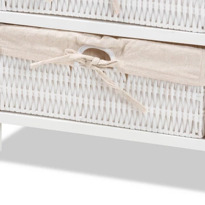 Madelia Wood 1 Drawer Storage Unit White - Baxton Studio 6 Madelia Wood 1 Drawer Storage Unit White - Baxton Studio - Image 6