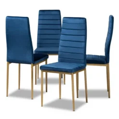 4pc Armand Velvet Fabric Upholstered And Metal Dining Chair Set - Baxton Studio 19 4pc Armand Velvet Fabric Upholstered And Metal Dining Chair Set - Baxton Studio -Baxton Studio GUEST d897f26e 61a4 4452 8a96 0f96460832a3