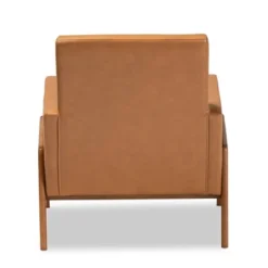 Perris Mid-Century Faux Leather Upholstered Wood Lounge Chair Walnut/Brown - Baxton Studio 9 Perris Mid-Century Faux Leather Upholstered Wood Lounge Chair Walnut/Brown - Baxton Studio -Baxton Studio GUEST d89adbb6 20c5 4aa4 9d71 ba8451aff447