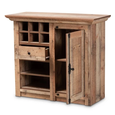 1 Door Albert Farmhouse Rustic Wood Dining Room Sideboard Buffet Oak Brown - Baxton Studio 1 1 Door Albert Farmhouse Rustic Wood Dining Room Sideboard Buffet Oak Brown - Baxton Studio