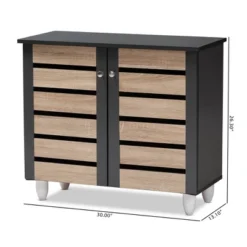 Gisela 2 - Door Shoe Storage Cabinet Dark Gray - Baxton Studio -Baxton Studio GUEST d8b6f693 133c 4cc3 bcd9 54a92a56161e