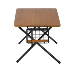 Mariela Low Profile Coffee Table With Basket Natural Brown/Black - Baxton Studio: Modern Rectangular Design, MDF Metal Frame -Baxton Studio GUEST d92815d1 c9be 4ee9 86da 9bec3bbb41cd