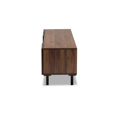 Berit Wood TV Stand For TVs Up To 70" Walnut - Baxton Studio 3 Berit Wood TV Stand For TVs Up To 70" Walnut - Baxton Studio - Image 3