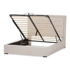 Queen Taylor Modern And Contemporary Fabric Upholstered Gas Lift Platform Bed Light Beige - Baxton Studio 12 Queen Taylor Modern And Contemporary Fabric Upholstered Gas Lift Platform Bed Light Beige - Baxton Studio -Baxton Studio GUEST da22ac58 8cd2 4738 a6f6 1bbc02f04029
