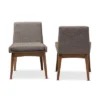 Set Of 2 Nexus Mid - Century Modern Wood Finishing And Fabric Upholstered Dining Side Chair Gravel/Walnut Brown - Baxton Studio
