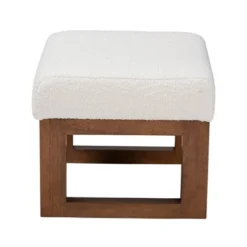 Yashiya Boucle Ottoman Footstool: Mid-Century Design, Rubberwood Frame - Baxton Studio 9 Yashiya Boucle Ottoman Footstool: Mid-Century Design, Rubberwood Frame - Baxton Studio -Baxton Studio GUEST da5e7740 170e 4a87 8234 f789135c1985