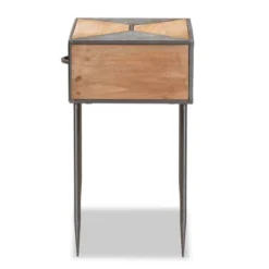 Laurel Metal And Wood 1 Drawer Nightstand Gray/Brown - Baxton Studio 9 Laurel Metal And Wood 1 Drawer Nightstand Gray/Brown - Baxton Studio -Baxton Studio GUEST daf0b7c7 8365 4055 ab38 04b64458b400