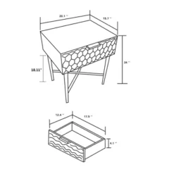 Marcin Wood And Metal 1 Drawer Nightstand White/Gold - Baxton Studio -Baxton Studio GUEST db627740 4739 4e1f ae36 fe9ec3242620