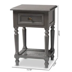 Sheldon Vintage Wood 1 Drawer Nightstand Gray - Baxton Studio 17 Sheldon Vintage Wood 1 Drawer Nightstand Gray - Baxton Studio -Baxton Studio GUEST dbaa51c6 43f2 44f8 9adc 2e7336967467