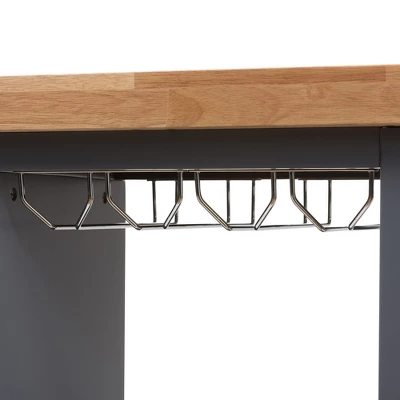 Sunderland Coastal And Farmhouse Natural Wood Kitchen Cart Gray, Light Brown - Baxton Studio 1 Sunderland Coastal And Farmhouse Natural Wood Kitchen Cart Gray, Light Brown - Baxton Studio