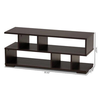 Arne Wood TV Stand For TVs Up To 32" Dark Brown - Baxton Studio 5 Arne Wood TV Stand For TVs Up To 32" Dark Brown - Baxton Studio - Image 5