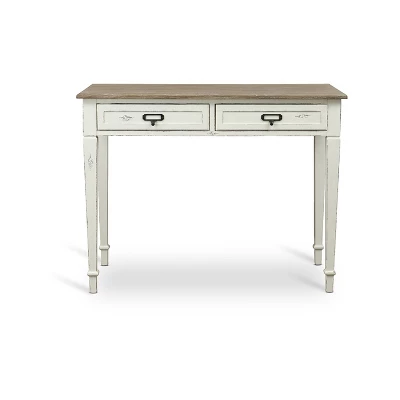 Dauphine Traditional French Accent Writing Desk White/Light Brown - Baxton Studio 4 Dauphine Traditional French Accent Writing Desk White/Light Brown - Baxton Studio - Image 4