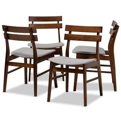 Set Of 4 Devlin Upholstered Wood Dining Chairs - Baxton Studio 6 Set Of 4 Devlin Upholstered Wood Dining Chairs - Baxton Studio - Image 6