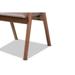 2pc Marcena Leather Upholstered And Wood Dining Chair Set Gray/Walnut Brown - Baxton Studio -Baxton Studio GUEST de59545d d1fa 4405 b430 93b6d3c7d102