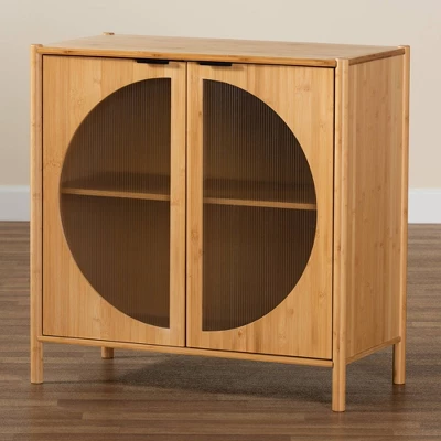 Naresh Bamboo Wood 2 Door Storage Cabinet Natural Brown - Baxton Studio 8 Naresh Bamboo Wood 2 Door Storage Cabinet Natural Brown - Baxton Studio - Image 8