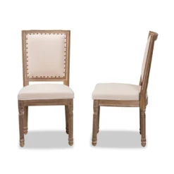 Set Of 2 Louane Fabric Upholstered And Wood Dining Chairs - Baxton Studio 20 Set Of 2 Louane Fabric Upholstered And Wood Dining Chairs - Baxton Studio -Baxton Studio GUEST ded19665 9e02 4bc0 89ac 3a25a83738fb