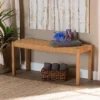Pacari Rustic Transitional Wood Hemp Accent Bench Oak Brown - Baxton Studio