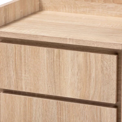2 Drawers Hale Wood Nightstand - Baxton Studio 4 2 Drawers Hale Wood Nightstand - Baxton Studio - Image 4