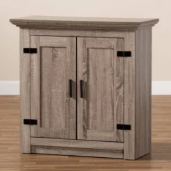 Bruce Farmhouse Wood 2 Doors Shoe Storage Cabinet Oak/Brown - Baxton Studio 15 Bruce Farmhouse Wood 2 Doors Shoe Storage Cabinet Oak/Brown - Baxton Studio -Baxton Studio GUEST dff498c4 faa3 4340 945c 83abeb09a1f3