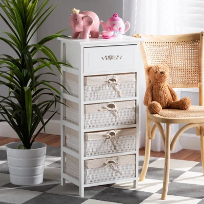 Madelia Wood 1 Drawer Storage Unit White - Baxton Studio 1 Madelia Wood 1 Drawer Storage Unit White - Baxton Studio