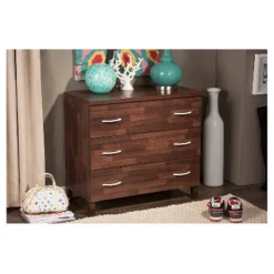 Mayson Modern And Contemporary Wood 3 Drawer Storage Chest Oak Brown Finish - Baxton Studio -Baxton Studio GUEST e105a9a4 f63a 4ff9 a62f 9608e8fd1436