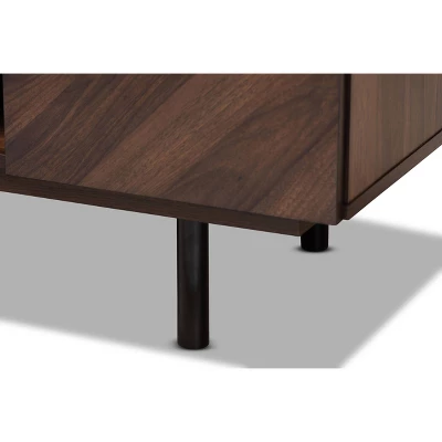 Berit Wood TV Stand For TVs Up To 70" Walnut - Baxton Studio 5 Berit Wood TV Stand For TVs Up To 70" Walnut - Baxton Studio - Image 5