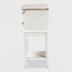 Amalie 2 Drawer Wood Nightstand White/Oak - Baxton Studio -Baxton Studio GUEST e11363a6 6ea2 4522 9ed5 dabff2fb9c4d