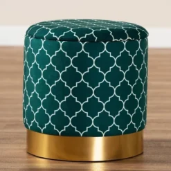 Serra Quatrefoil Velvet Upholstered Metal Storage Ottoman - Baxton Studio 14 Serra Quatrefoil Velvet Upholstered Metal Storage Ottoman - Baxton Studio -Baxton Studio GUEST e138797e 60a3 4f9b 9046 a45ea182487d
