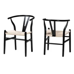 2pc Paxton Wood Dining Chair Set - Baxton Studio