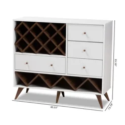 Baxton Studio Savino And Walnut Finished Wood Wine Cabinet White/Brown - BaxtonStudio -Baxton Studio GUEST e1730f4c ea98 48f6 bab5 324407f6bcb1