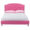 Queen Canterbury Modern And Contemporary Faux Leather Platform Bed Hot Pink - Baxton Studio