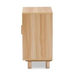 Maclean Rattan Wood 1 Door Nightstand Natural/Brown - Baxton Studio -Baxton Studio GUEST e1a310c4 4473 4004 8a70 ee78dd6cdb99