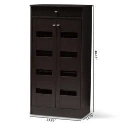 Acadia Modern And Contemporary Finished Shoe Cabinet Dark Brown - Baxton Studio 21 Acadia Modern And Contemporary Finished Shoe Cabinet Dark Brown - Baxton Studio -Baxton Studio GUEST e1c4da9b 569a 4986 a54e 807ae77457e4