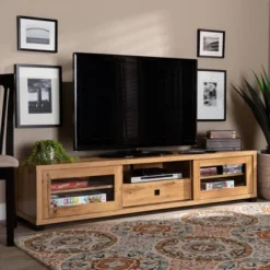 Beasley Wood 1 Drawer TV Stand For TVs Up To 65" Oak Brown/Black - Baxton Studio 14 Beasley Wood 1 Drawer TV Stand For TVs Up To 65" Oak Brown/Black - Baxton Studio -Baxton Studio GUEST e27d745c 64ba 40f5 820c 5e2a2b1c706f