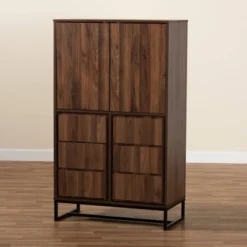 Neil Wood And Metal Storage Cabinet Brown/Black - Baxton Studio 13 Neil Wood And Metal Storage Cabinet Brown/Black - Baxton Studio -Baxton Studio GUEST e28eef7d 2f5f 40bb 9666 9fac71cf1c85