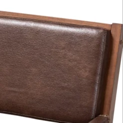 Rovelyn Faux Leather Walnut Finished Wood Lounge Chair Brown - Baxton Studio -Baxton Studio GUEST e2ea966c f690 4918 a1fa 62614ce5d4c7