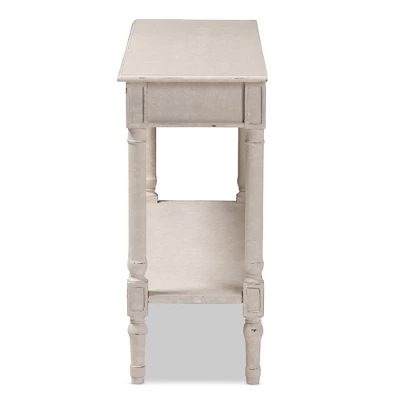 Ariella Whitewashed 1 Drawer Console Table White - Baxton Studio 2 Ariella Whitewashed 1 Drawer Console Table White - Baxton Studio - Image 2